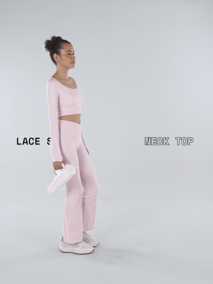 Blush Lace Scoop Neck Top