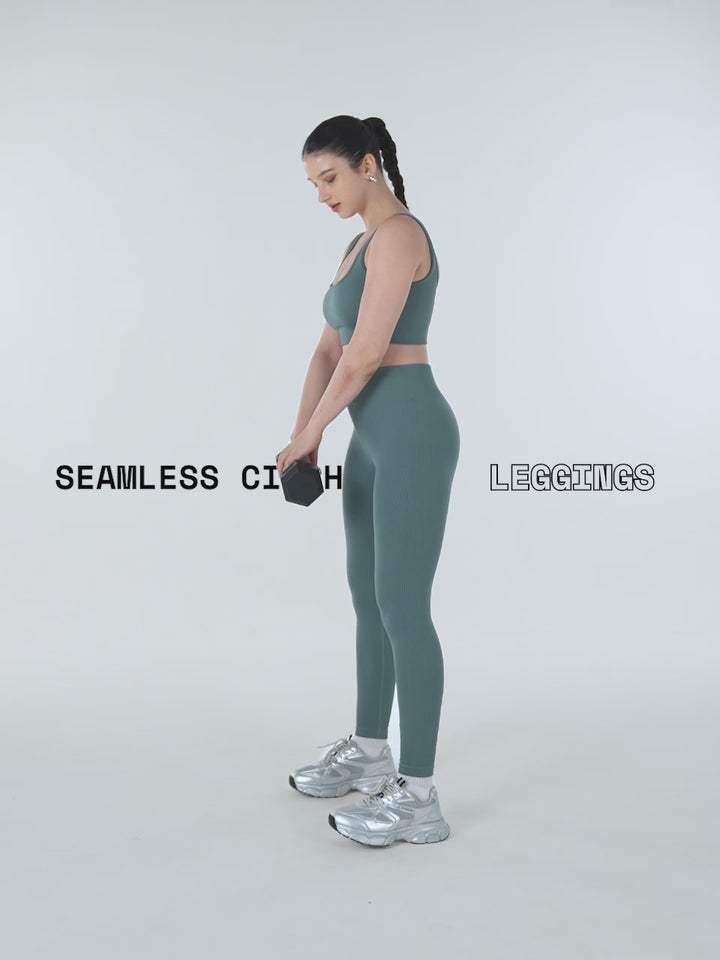 Slate Blue Seamless Cinched Leggings