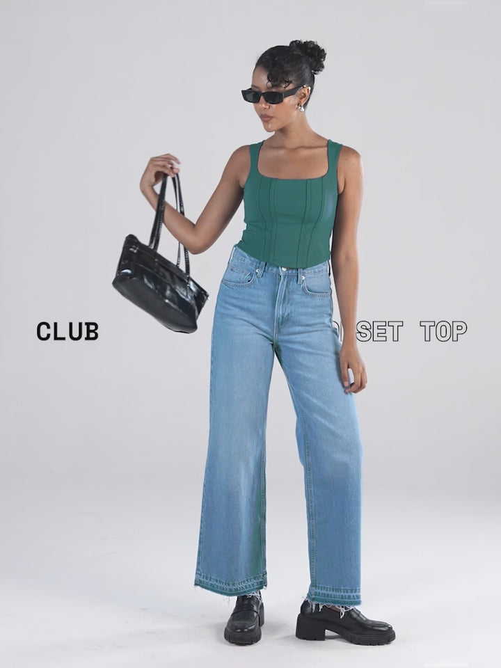 Green Club Corset Top