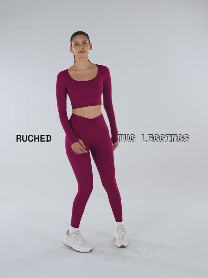 Berry Ruched Snug Leggings