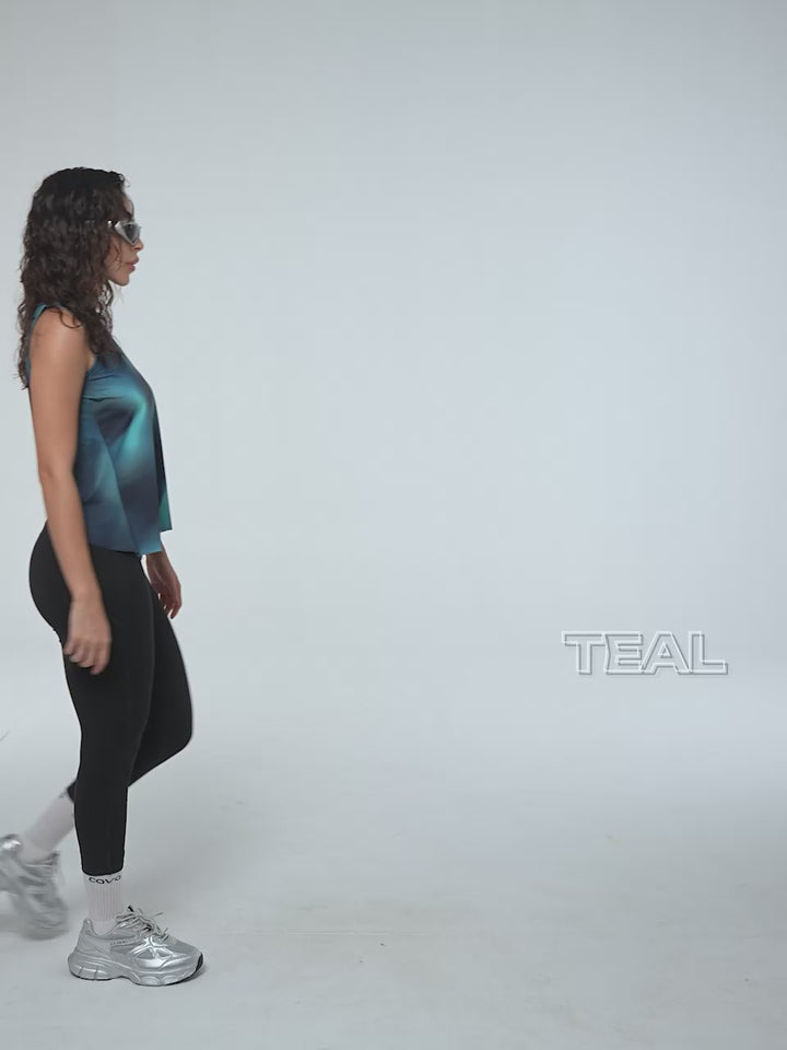 Teal Fluid Overlap Tank