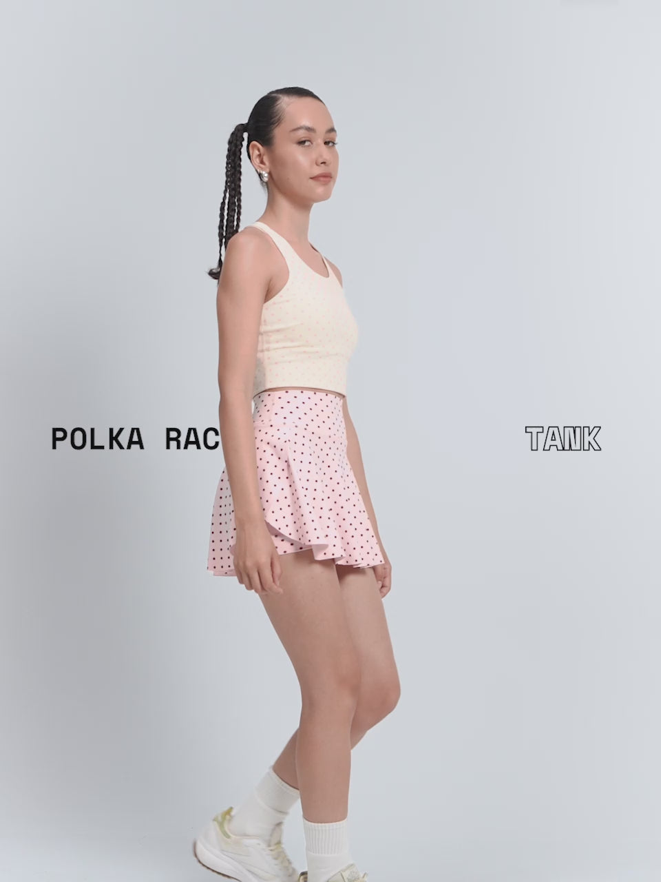 Ivory  Polka Racerback Tank