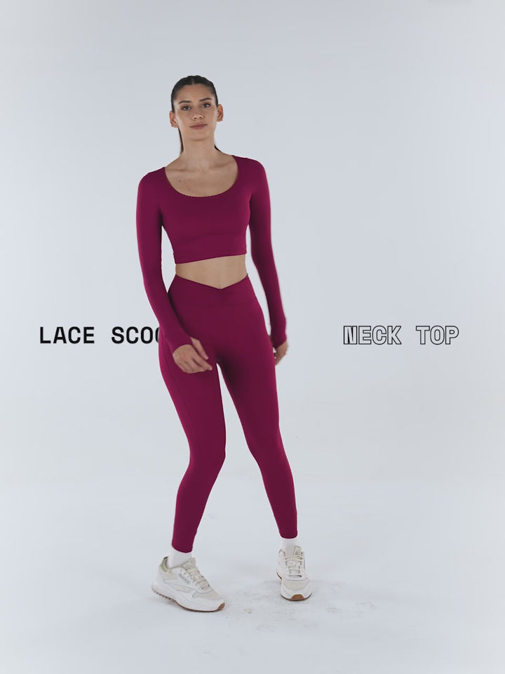 Berry Lace Scoop Neck Top