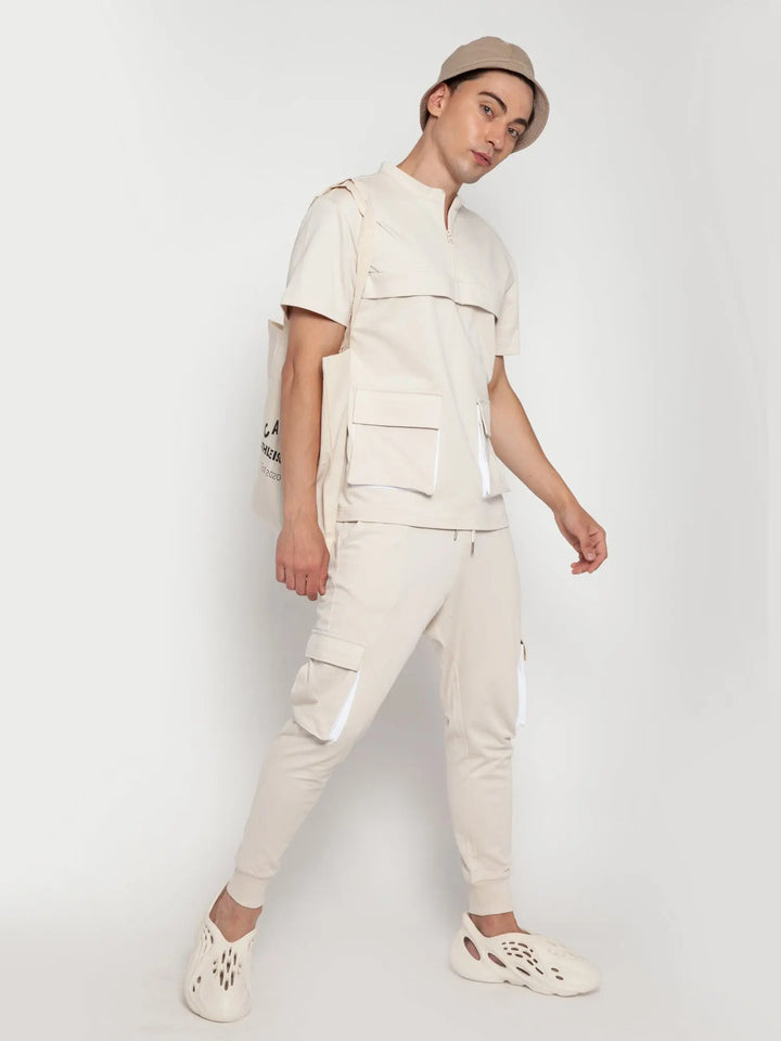 Beige Cargo Co-ord Set CAVA athleisure