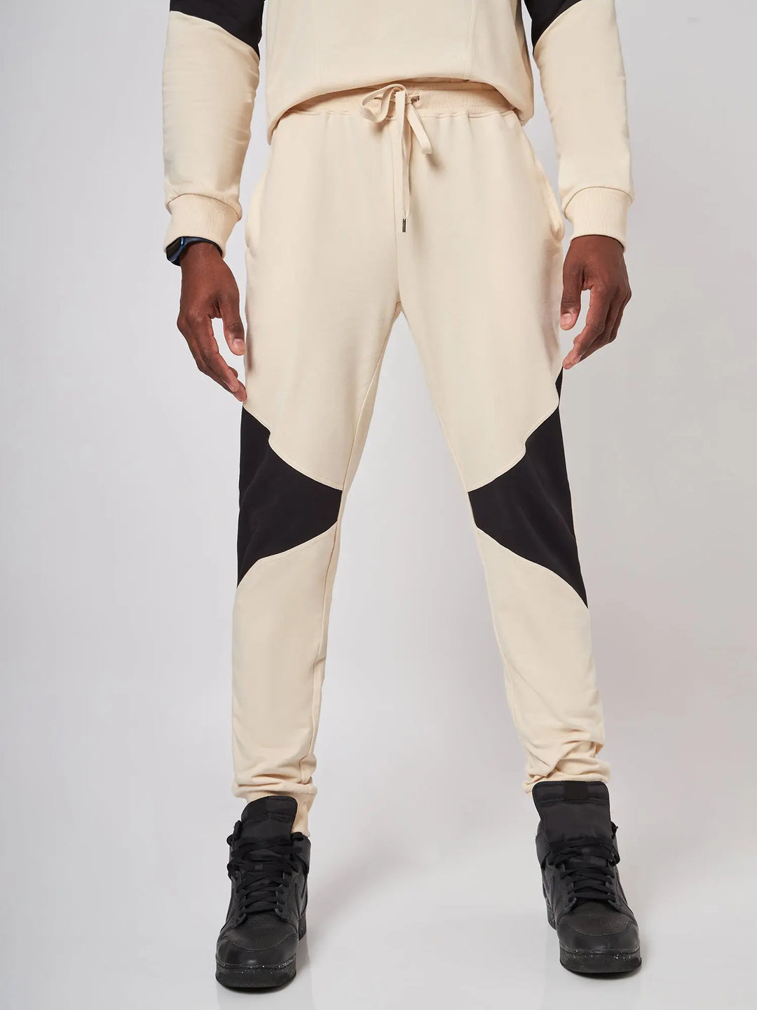 Beirut Beige and Black Patchwork Joggers CAVA athleisure