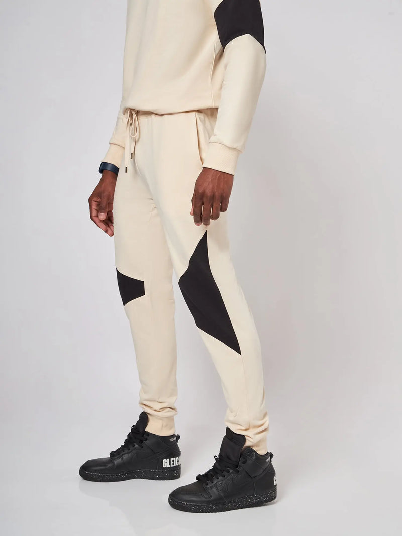 Beirut Beige and Black Patchwork Joggers CAVA athleisure