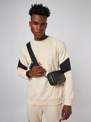 Beirut Beige and Black Patchwork Sweatshirt CAVA athleisure