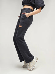 Berlin Grey Straight Leg Slit Joggers CAVA athleisure