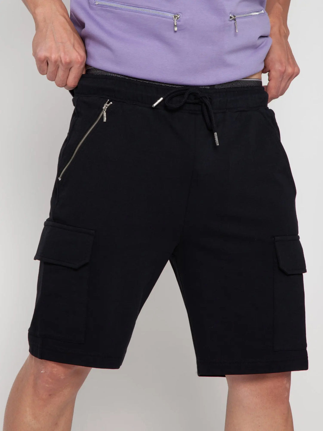 Black Cargo Comfort Shorts CAVA athleisure