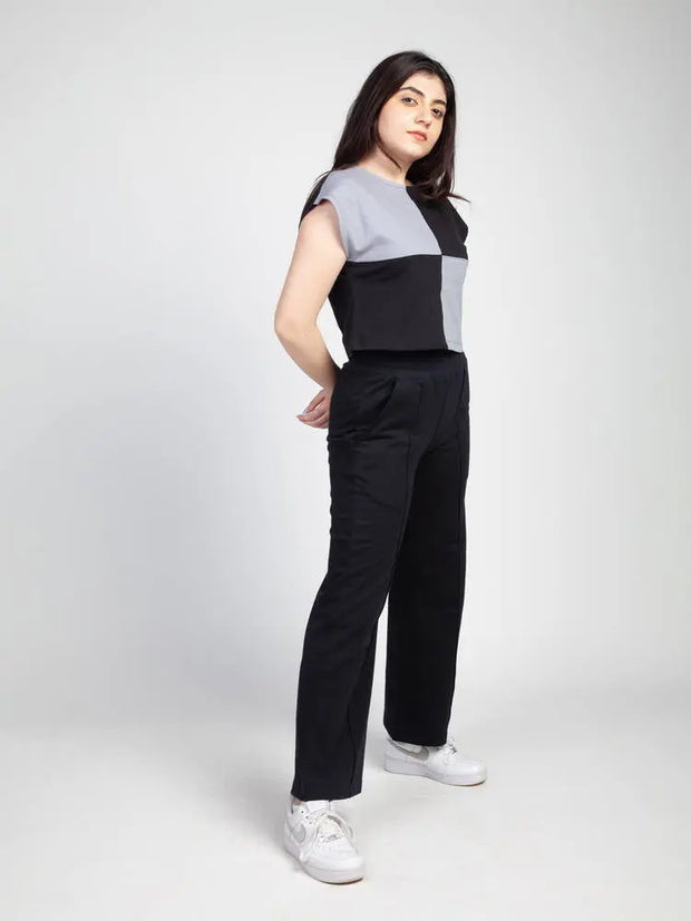 Black/Grey Colour block top CAVA athleisure