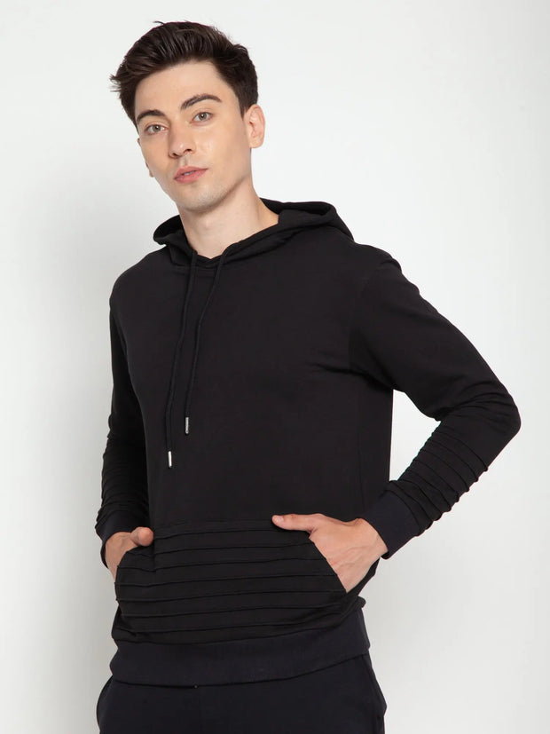 Black Pinstripe Hoodie CAVA athleisure
