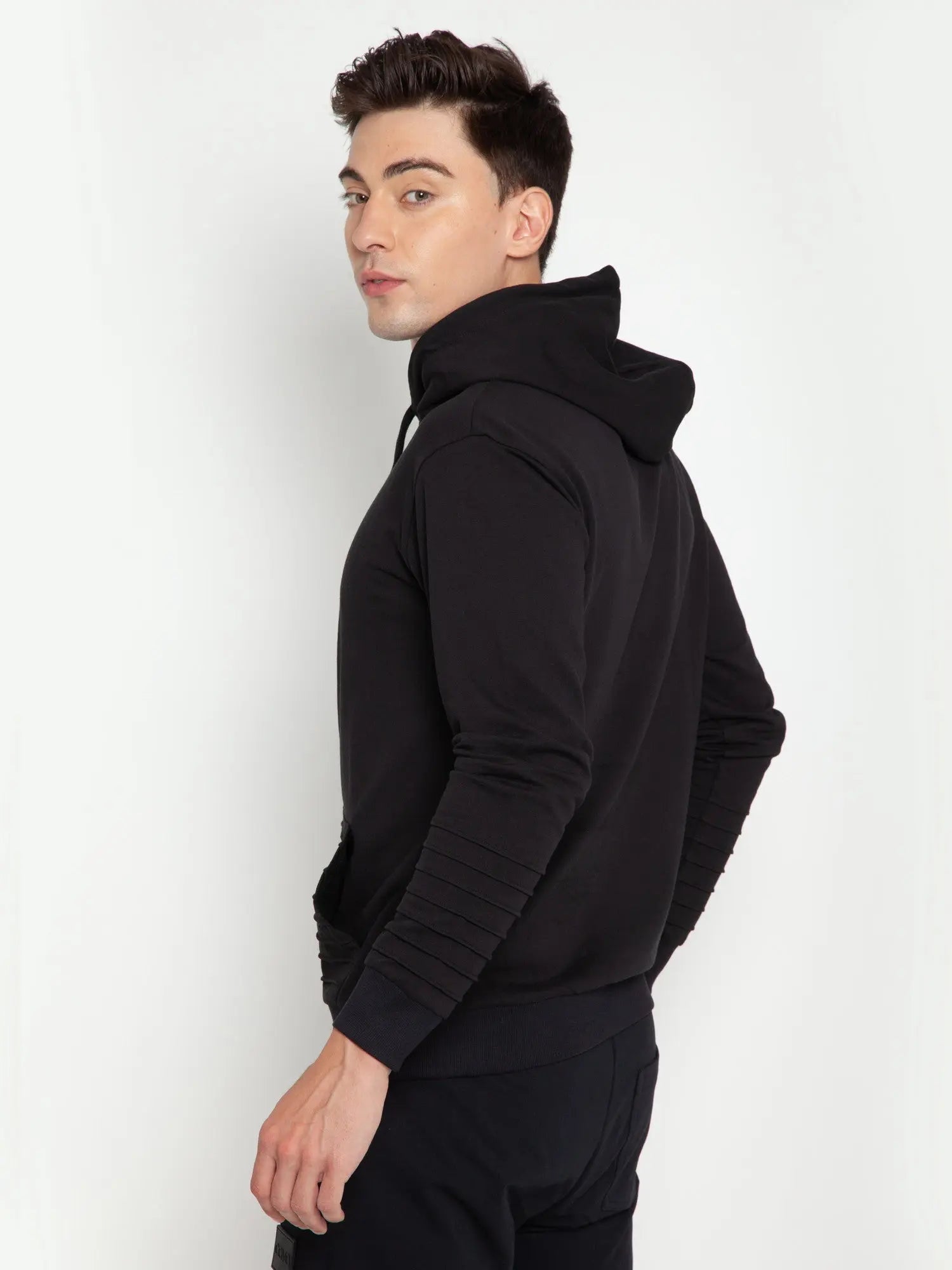 Black Pinstripe Hoodie CAVA athleisure CAVA Athleisure Pvt Ltd