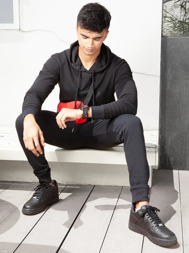 Black Pinstripe Hoodie CAVA athleisure