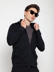 Black Removable Hooded Jacket CAVA athleisure