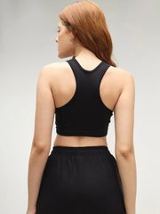 Black Ribbed Crop Top CAVA athleisure
