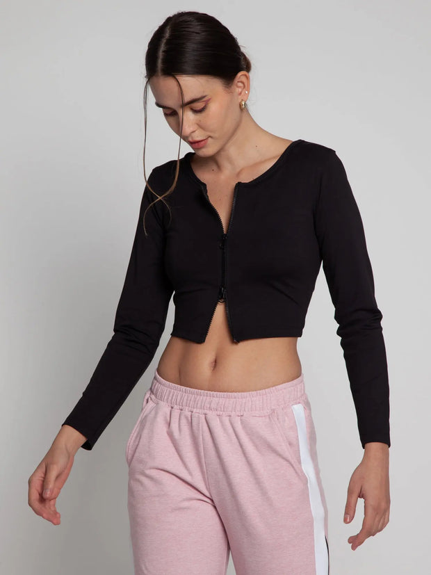 Black Two-way Zip Top CAVA athleisure