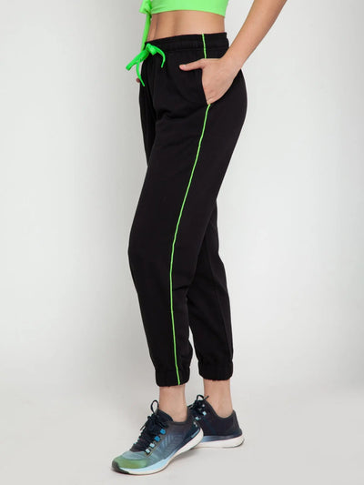 Black with Neon Green stripe Jogger CAVA athleisure