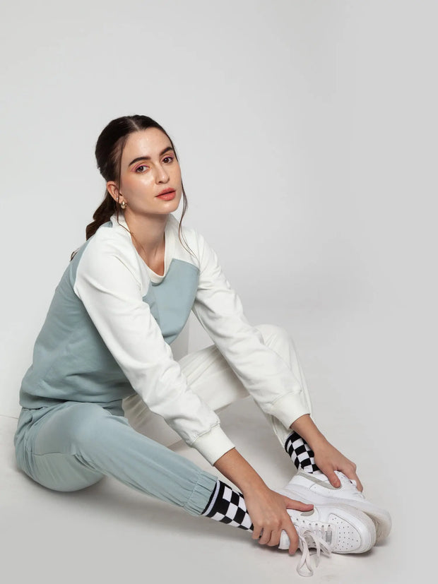 Blue + Cream Split Joggers CAVA athleisure