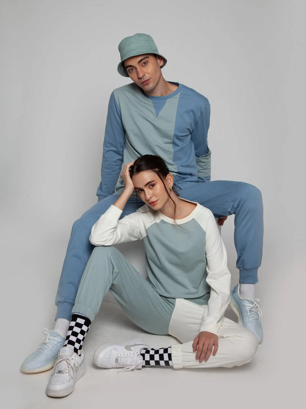 Blue + Cream Split Joggers CAVA athleisure