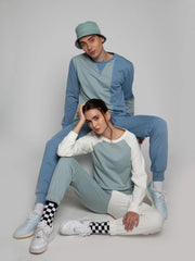 Blue + Cream Split Sweatshirt CAVA athleisure