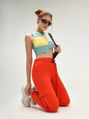 Colourblock Patchwork Crop Top CAVA athleisure