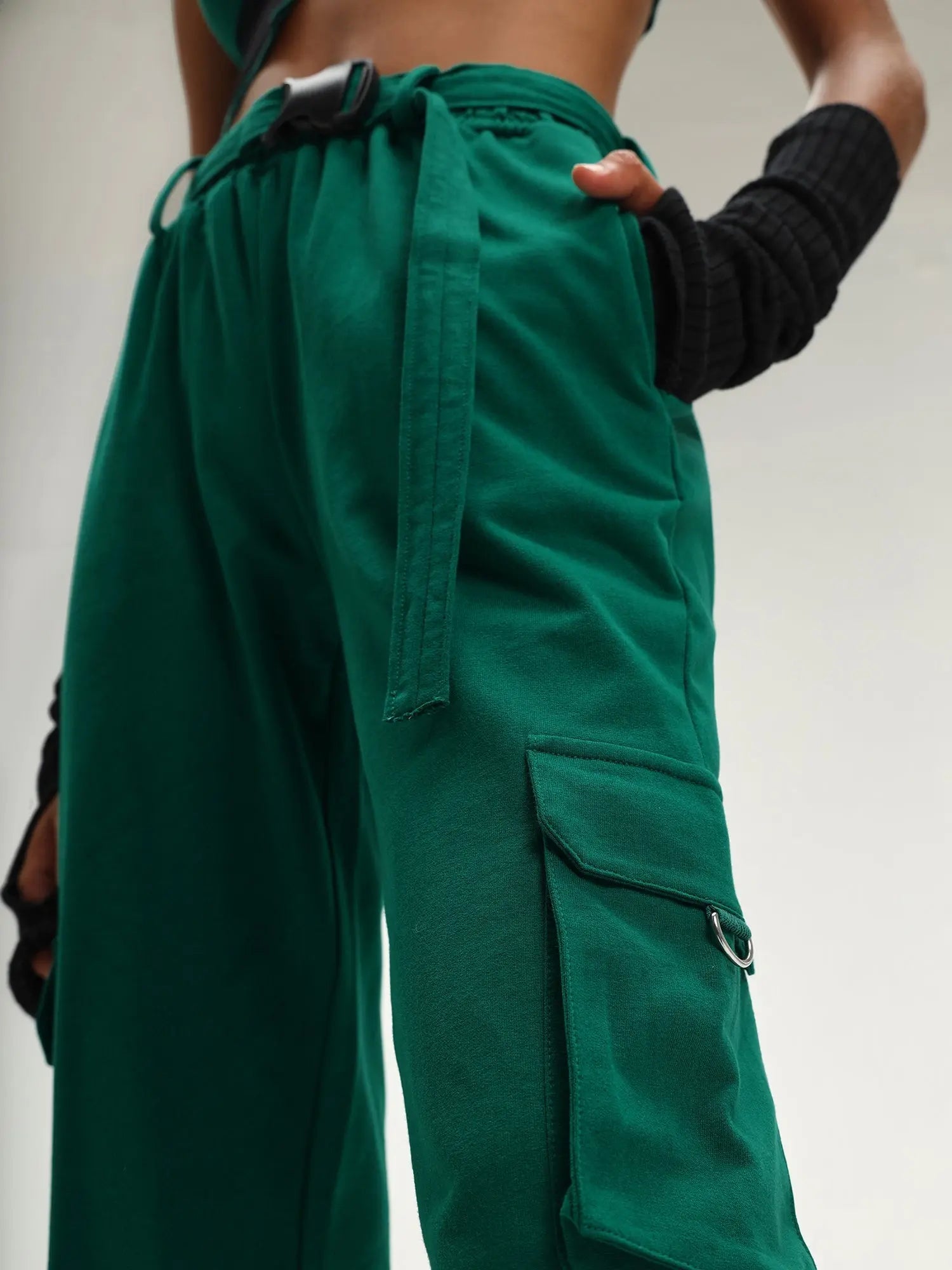 Cyprus Dark Green Parachute Jogger Pants CAVA athleisure CAVA Athleisure Pvt Ltd