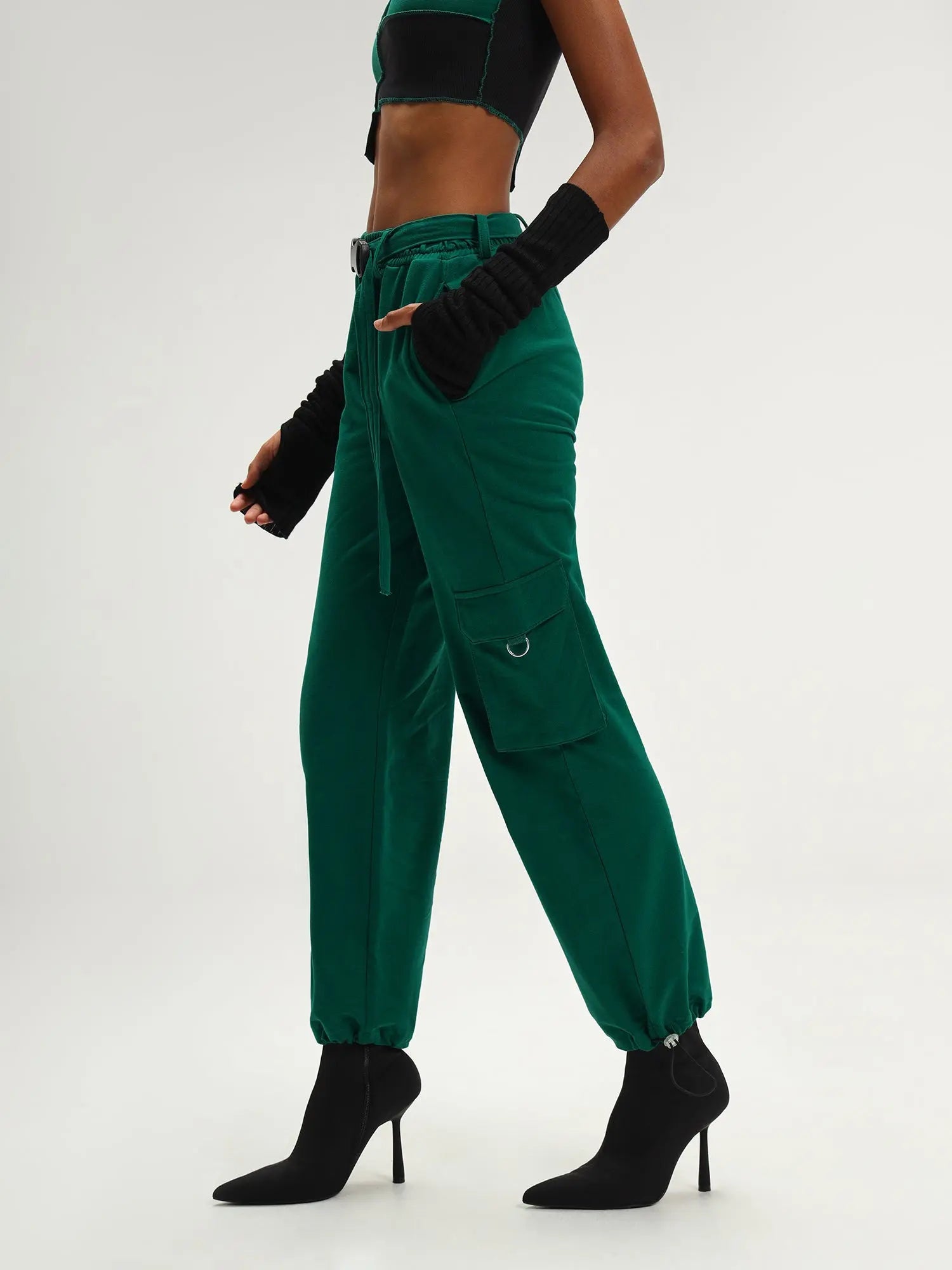 Dark green jogger set sale