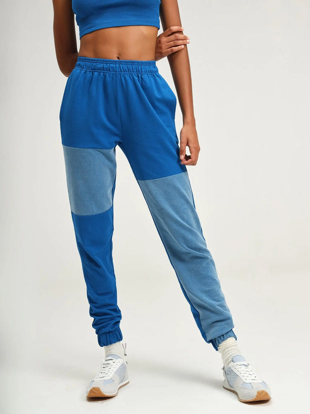 Dallas Blue Patchwork Jogger CAVA athleisure