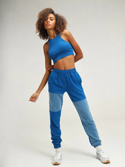 Dallas Blue Patchwork Jogger CAVA athleisure