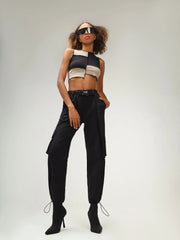 Kenya Black Parachute Jogger Pants CAVA athleisure