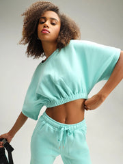 Miami Aqua Lounge Crop Top CAVA athleisure