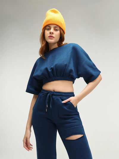 Moscow Blue Lounge Crop Top CAVA athleisure