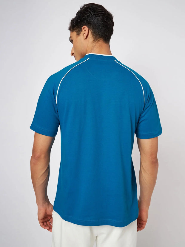 Mykonos Blue Raglan T-shirt CAVA athleisure