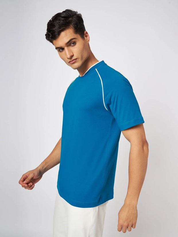 Mykonos Blue Raglan T-shirt CAVA athleisure