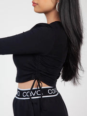 Noir Black Drawstring Top CAVA athleisure