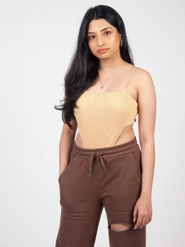 Nude Ribbed Bodysuit CAVA athleisure