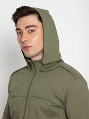 Olive Green Removable Hooded Jacket CAVA athleisure