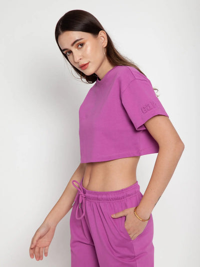 Orchid CAVA Embossed Crop Tee CAVA athleisure