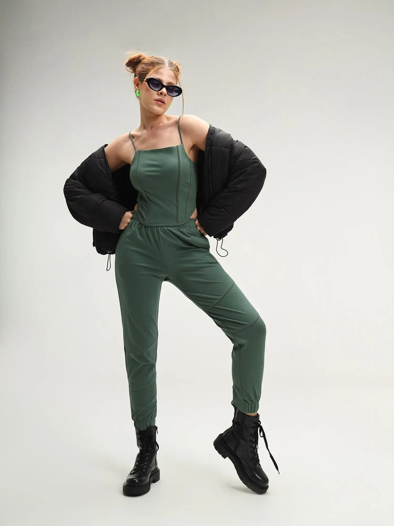 Shanghai Green Reflex Corset Top CAVA athleisure