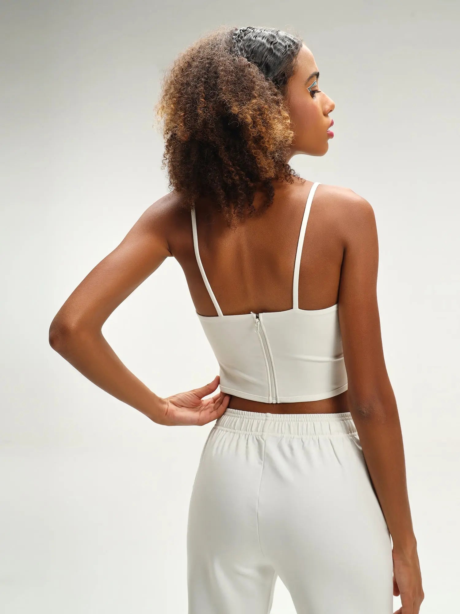 Sydney White Reflex Corset Top - CAVA athleisure – CAVA Athleisure