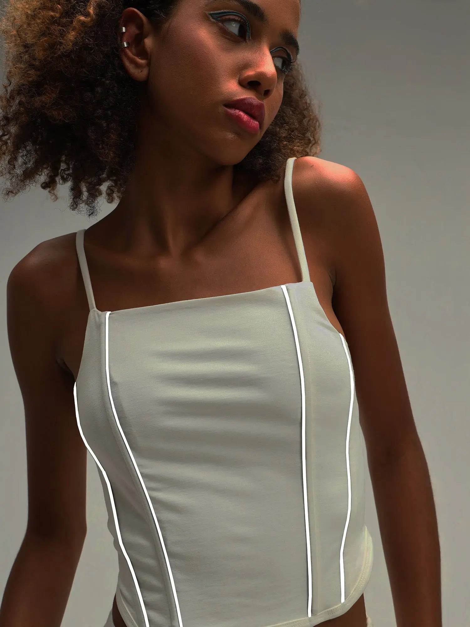 Sydney White Reflex Corset Top - CAVA athleisure – CAVA Athleisure