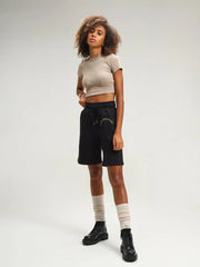 Vienna Mocha and Black Shorts Set CAVA athleisure