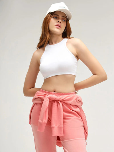 White Ribbed Crop Top CAVA athleisure